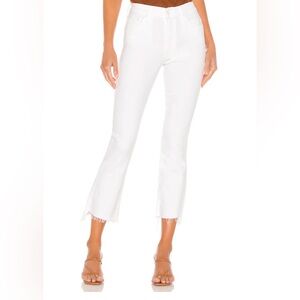 MOTHER White Straight Leg Cropped Women's Jeans